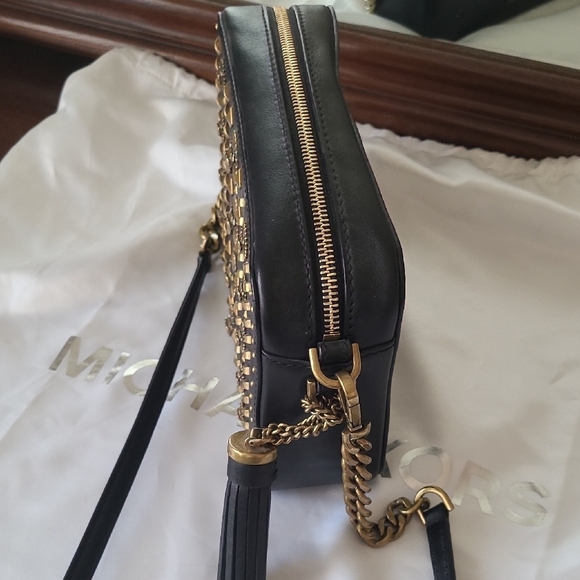 Michael Kors Black Crossbody Bag with Gold Accents - Picture 3 of 7